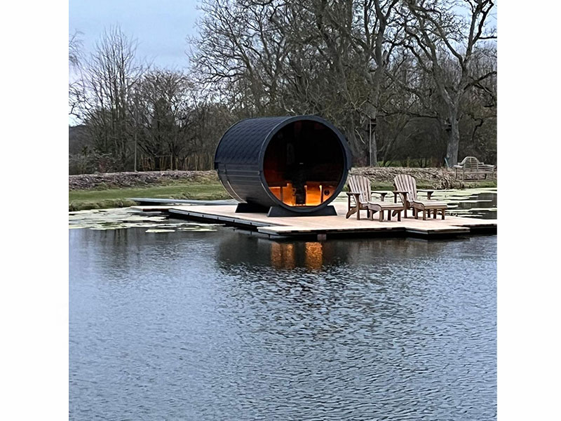 Garden decking on lake